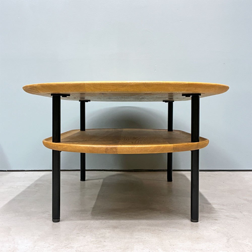 クラッシュゲート CRASH GATE イージーライフ Easy Life サーボ コーヒーテーブル オーバル SERVO COFFEE TABLE W105cm オーク材 ブラックスチール 関家具 展示品 ◎