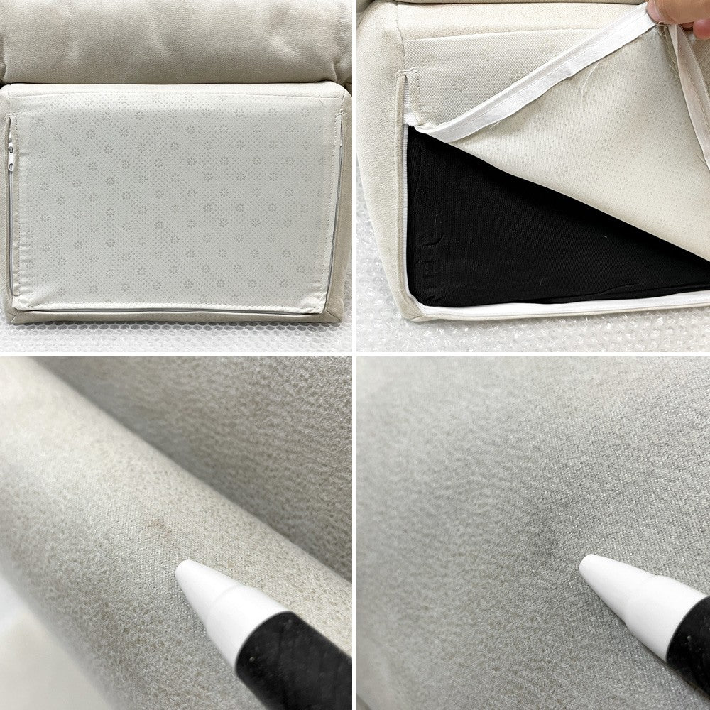 リラックスフォーム RELAX FORM アルフレード ALFREDO ソファ 背クッション ハイタイプ プラチナグレー 置き型クッション レザーテックス H52cm 関家具 展示品 美品 ●