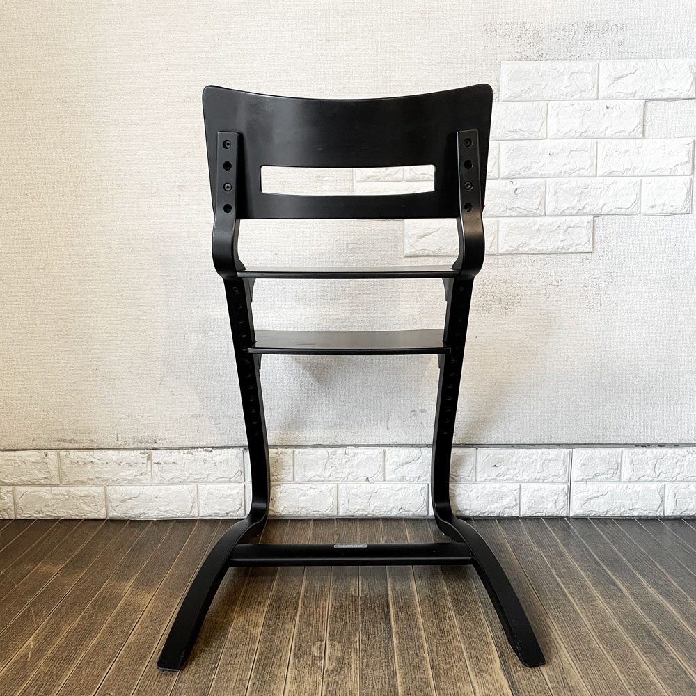 リエンダー Leander ハイチェア クラシック ブラック ベビーチェア キッズチェア 高さ調整可 デンマーク 北欧家具 定価￥50,600- ◎