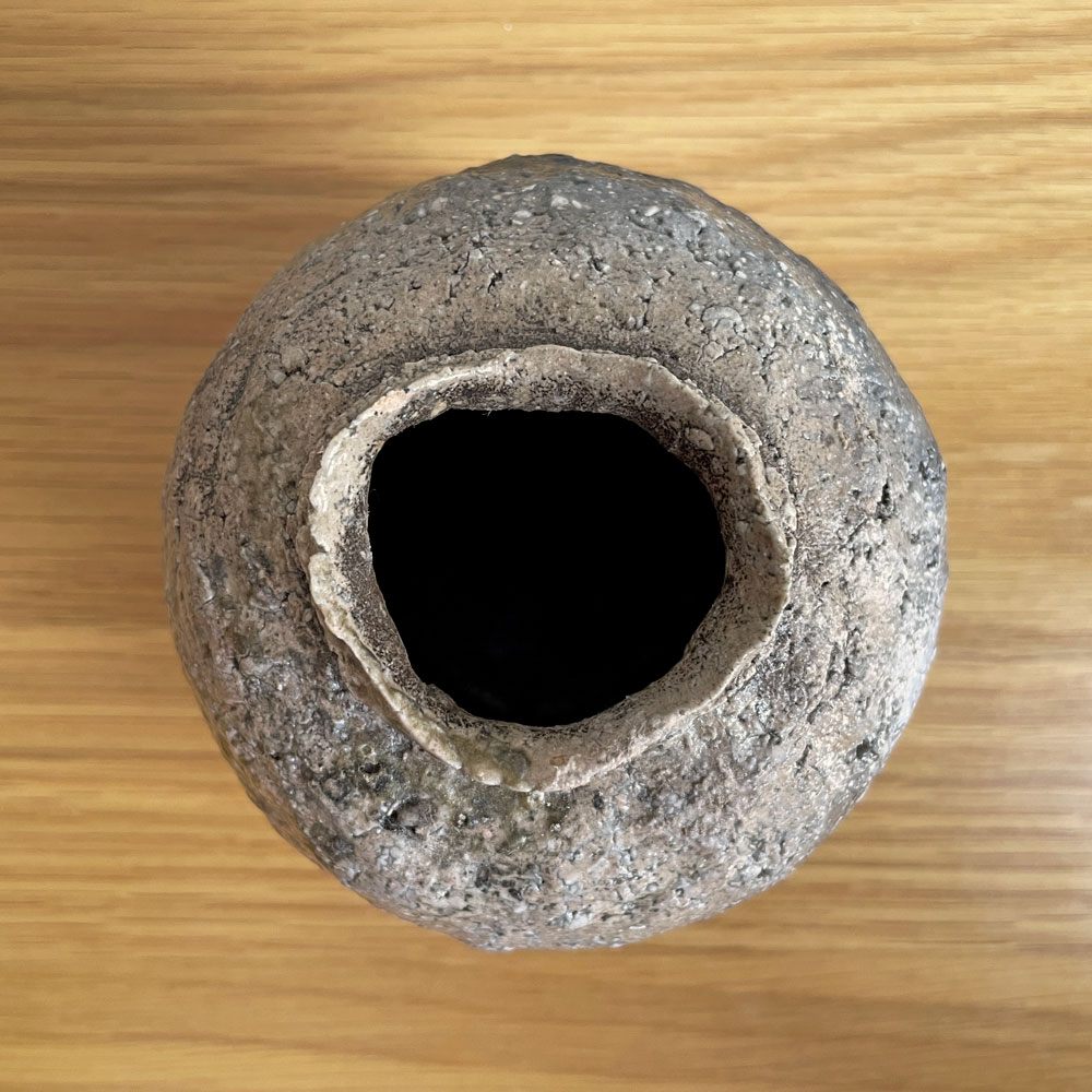 大平新五 花器 フラワーベース 陶器 H10cm 信楽焼 陶芸家 現代作家 ♪