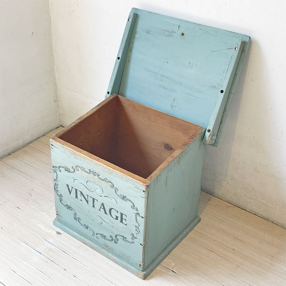 ペインテッド ウッドボックス VINTAGEレター入り 小物入れ シャビーシック 店舗什器 ★