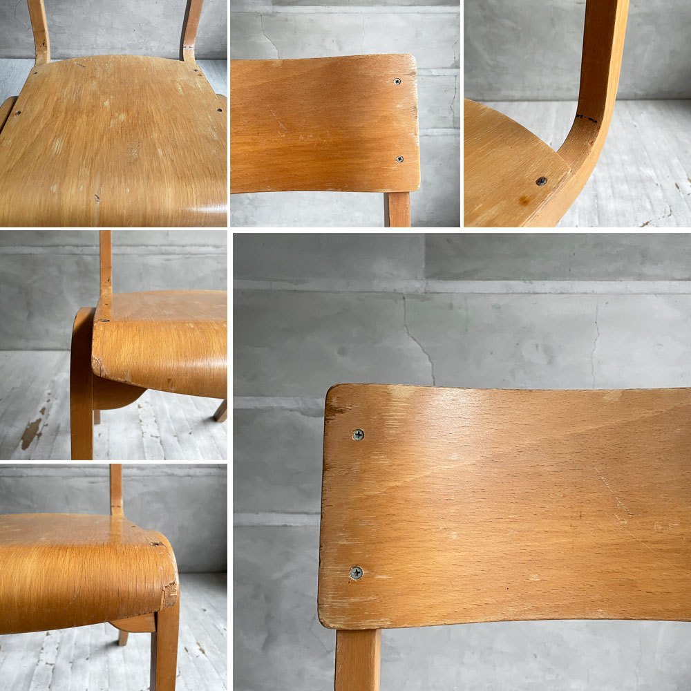 UKビンテージ Vintage プライウッド スクールチェア キッズチェア ビーチ材 ナチュラル 英国家具 ♪
