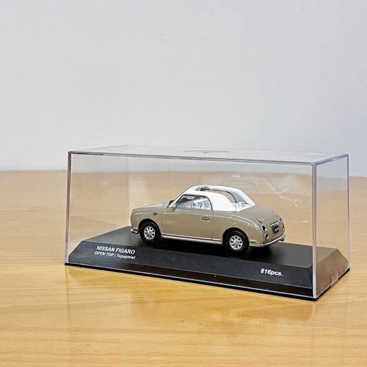 京商 1/43 日産 NISSAN フィガロ FIGARO ミニカー モデルカー オープントップ ベージュ Topaz Mist コレクションケース付 ◎