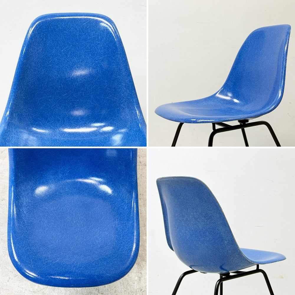 ハーマンミラー Herman Miller サイドシェルチェア セカンド 2nd FRP ウルトラマリンブルー Hベース イームズ ビンテージ ●