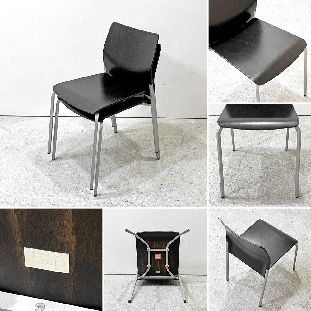 カッシーナイクスシー Cassina ixc. ロビン ROBIN スタッキングチェア ダイニングチェア プライウッド ブラック モダンデザイン 廃番 B ●