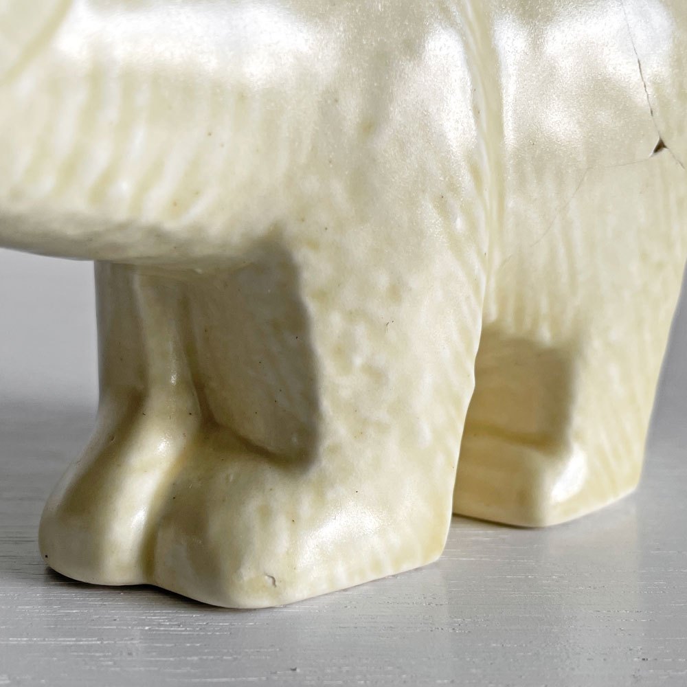 リサラーソン Lisa Larson ポーラーベア Polar Bear シロクマ 子熊 Sサイズ 陶製フィギュリン 復刻品 スウェーデン 北欧雑貨 補修あり 〓
