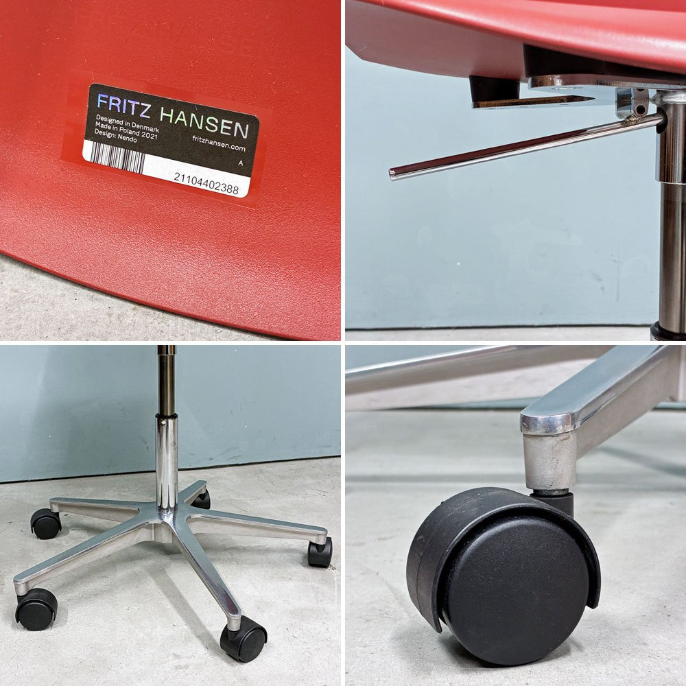 フリッツハンセン Fritz Hansen N02 リサイクルチェア RECYCLE  デスクチェア ダークレッド キャスター 佐藤オオキ nendo ◎