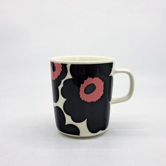 マリメッコ marimekko ウニッコ UNIKKO マグカップ コップ 250ml ブラック×ピンク マイヤ・イソラ Maija Isola 2015年 日本限定カラー 廃番 A ●