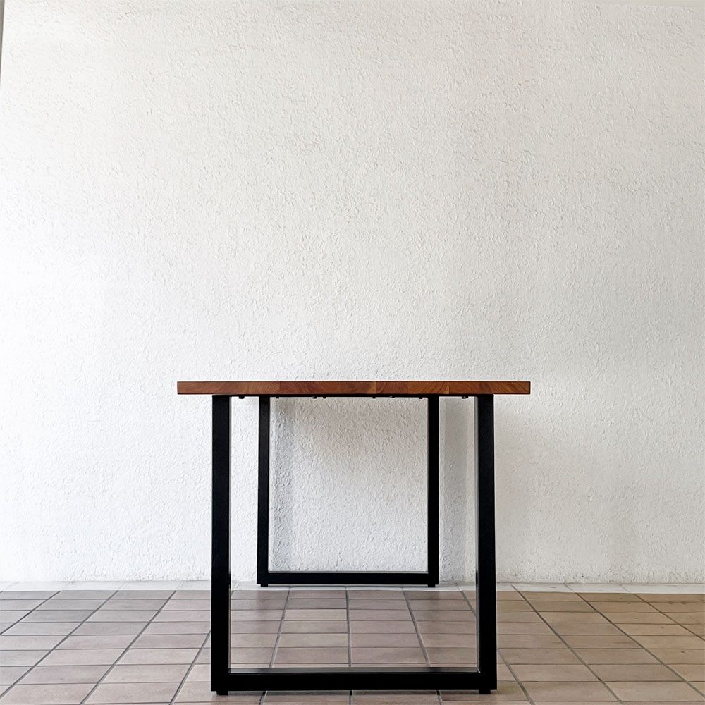 かなでもの KANADEMONO ザ・テーブル THE TABLE ウォールナット天板 幅180cm ブラック スチール スクエアベース ワークデスク インダストリアルデザイン ◇