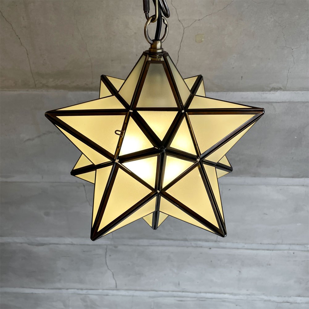 ディクラッセ DI CLASSE エトワール ETOIL ペンダントランプ 星形 フロストガラス 真鍮フレーム フロストカラー 箱付き ♪