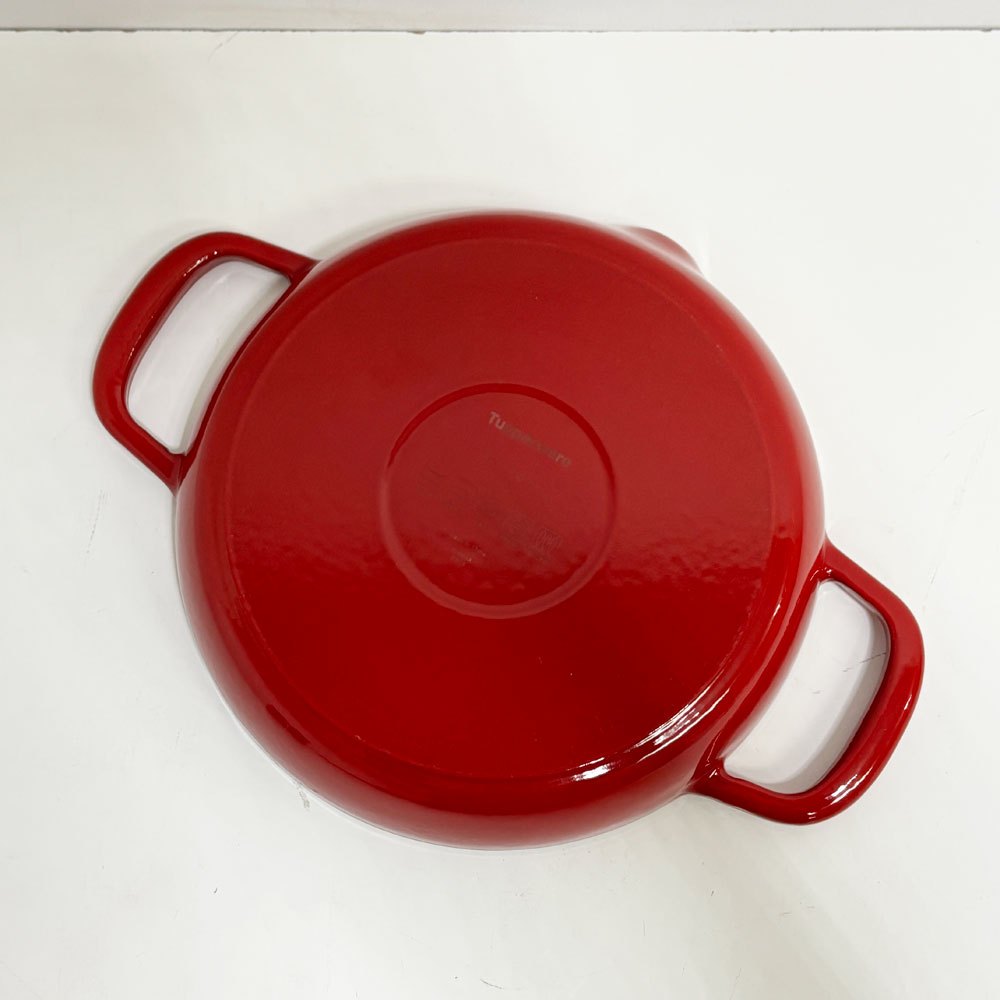 タッパーウェア Tupperware 鋳物 フライパン 両手 26cm レッド 日本未発売 アメリカ ●