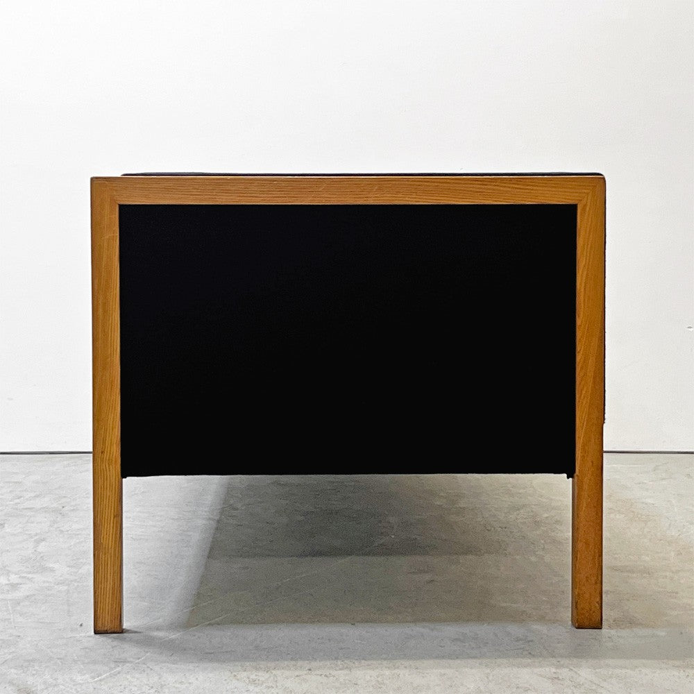 ハーマンミラー Herman Miller ネルソンキューブ 3pソファ Nelson Cube Sofa オーク無垢材 ファブリック ブラック ジョージネルソン George Nelson ●