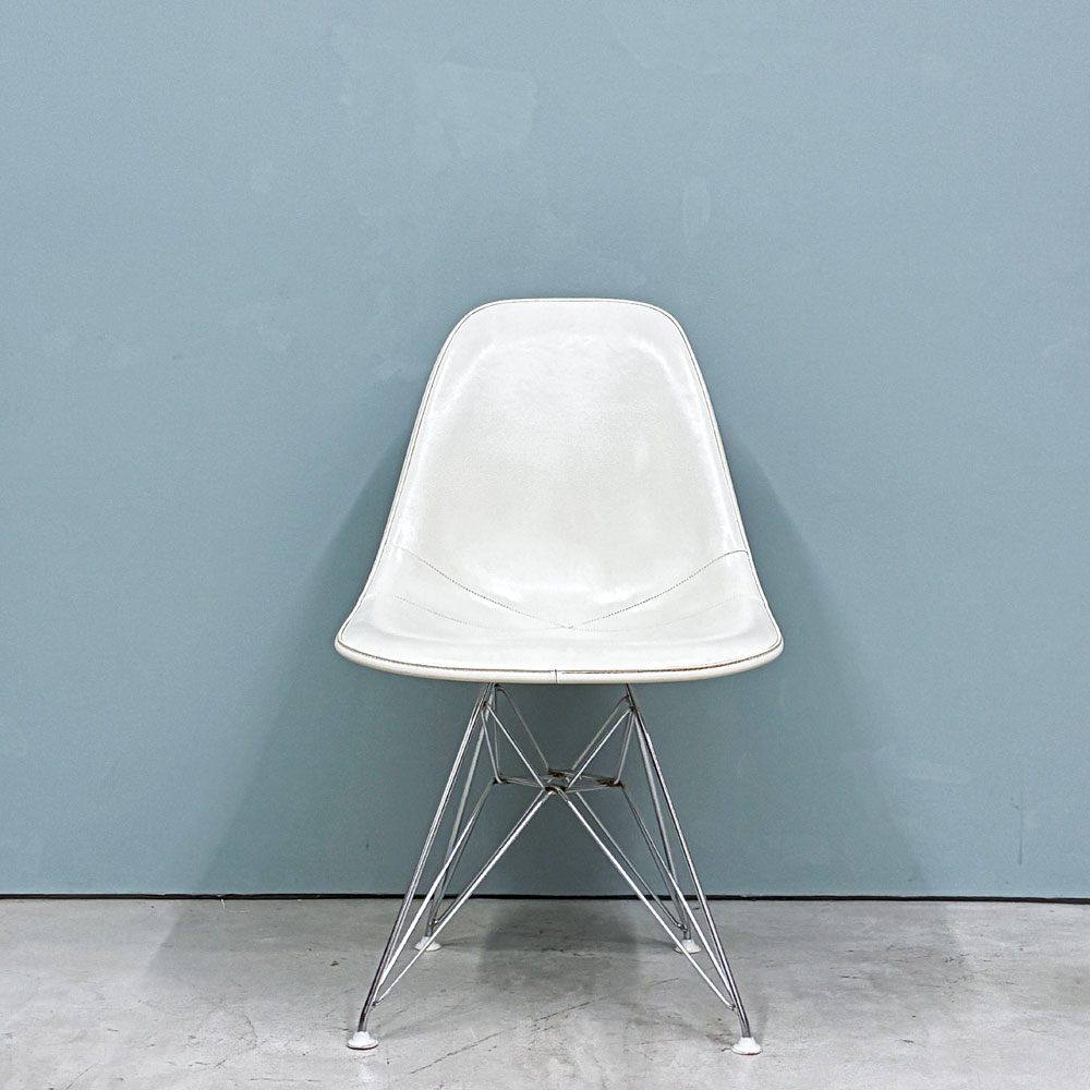 ハーマンミラー Herman Miller サイドシェルチェア サード 3rd FRP PVCレザー パーチメント ロータイプ エッフェルベース イームズ ビンテージ vintage ◎