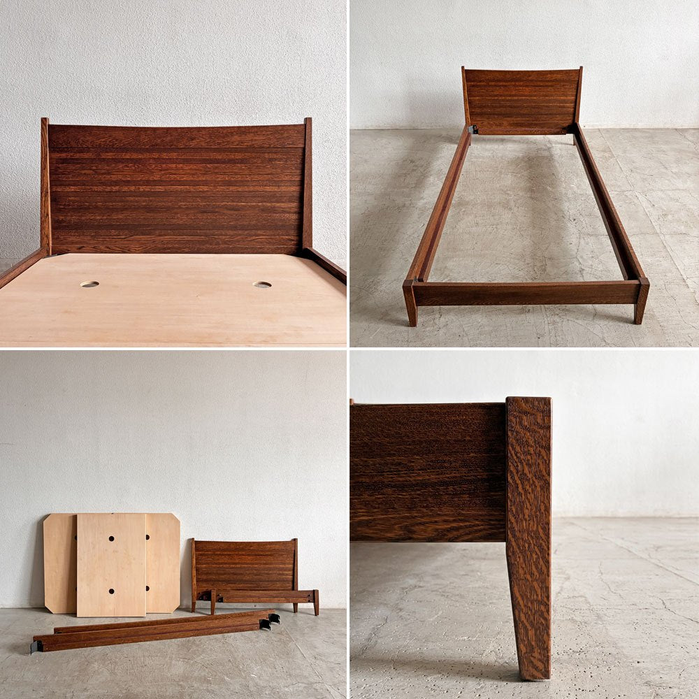 スタンダードトレード STANDARD TRADE ベッドフレーム BED-02C Panel Head パネルヘッド シングル L202cm ダークオーク 定価￥290,000- 〓
