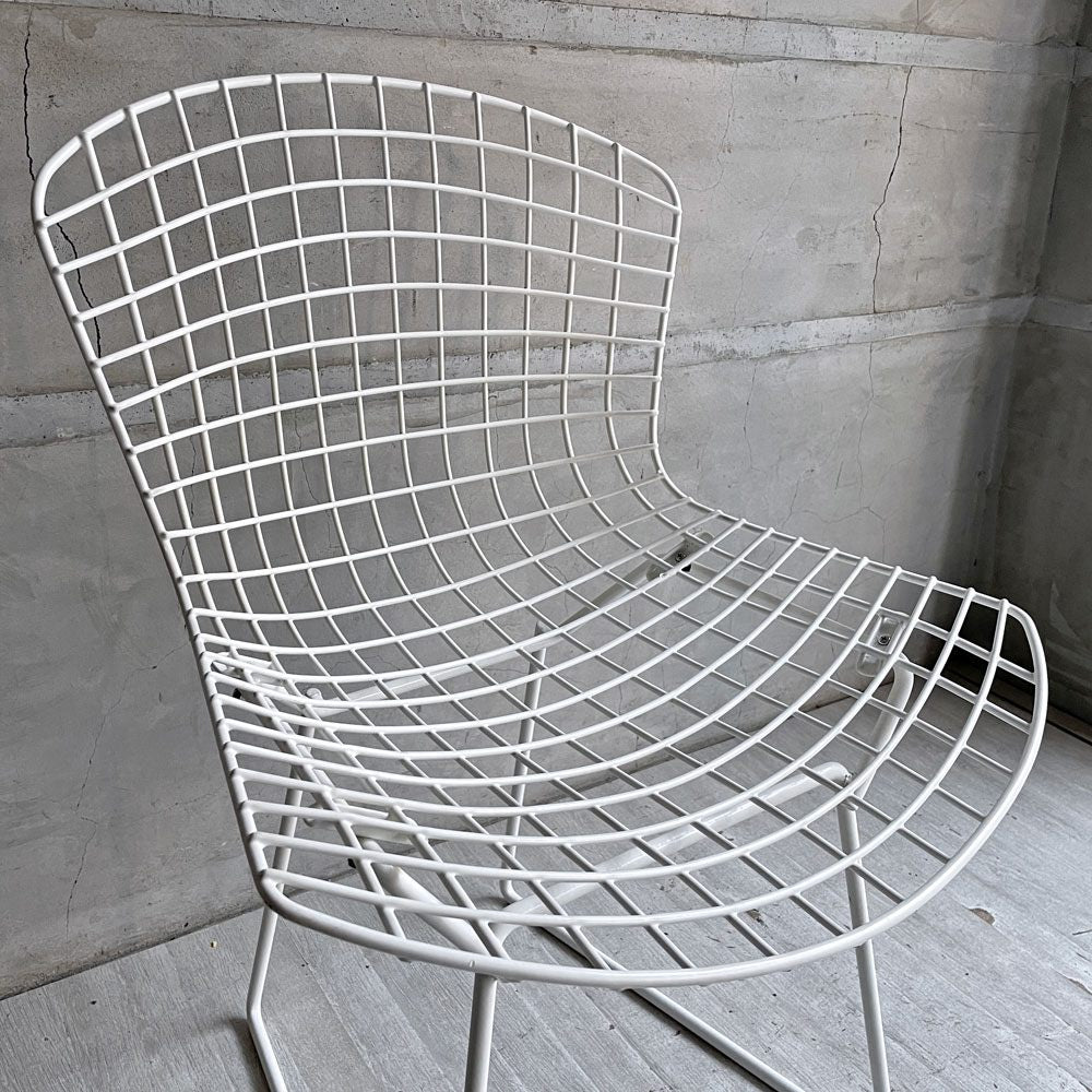 ノル Knoll 420 サイドチェア ワイヤーチェア ダイニングチェア ホワイト × レッド ファブリック フルカバー仕様 ハリー・ベルトイア ミッドセンチュリー ビンテージ ♪