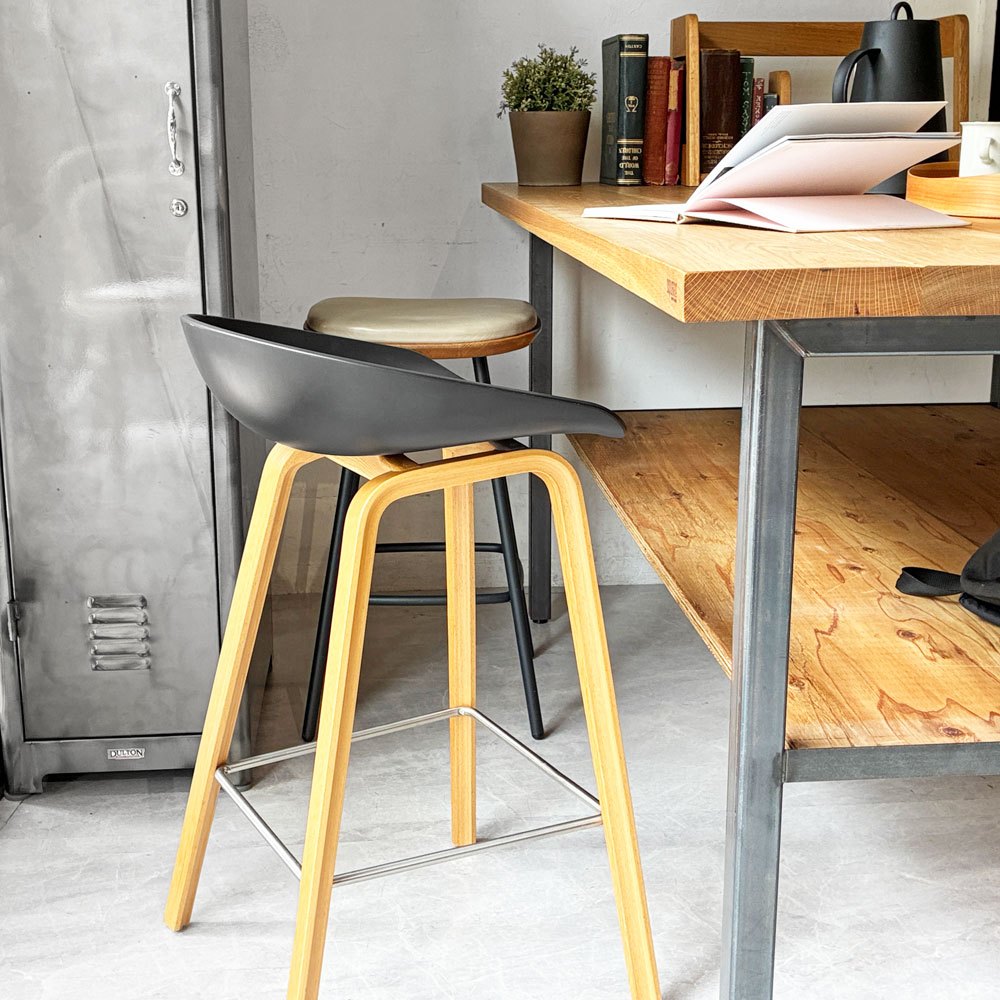ヘイ HAY アバウトアスツール About a stool ブラック AAS32 LOW H75㎝ ハイスツール カウンターチェア 北欧モダン デンマーク 定価￥60.500- ★