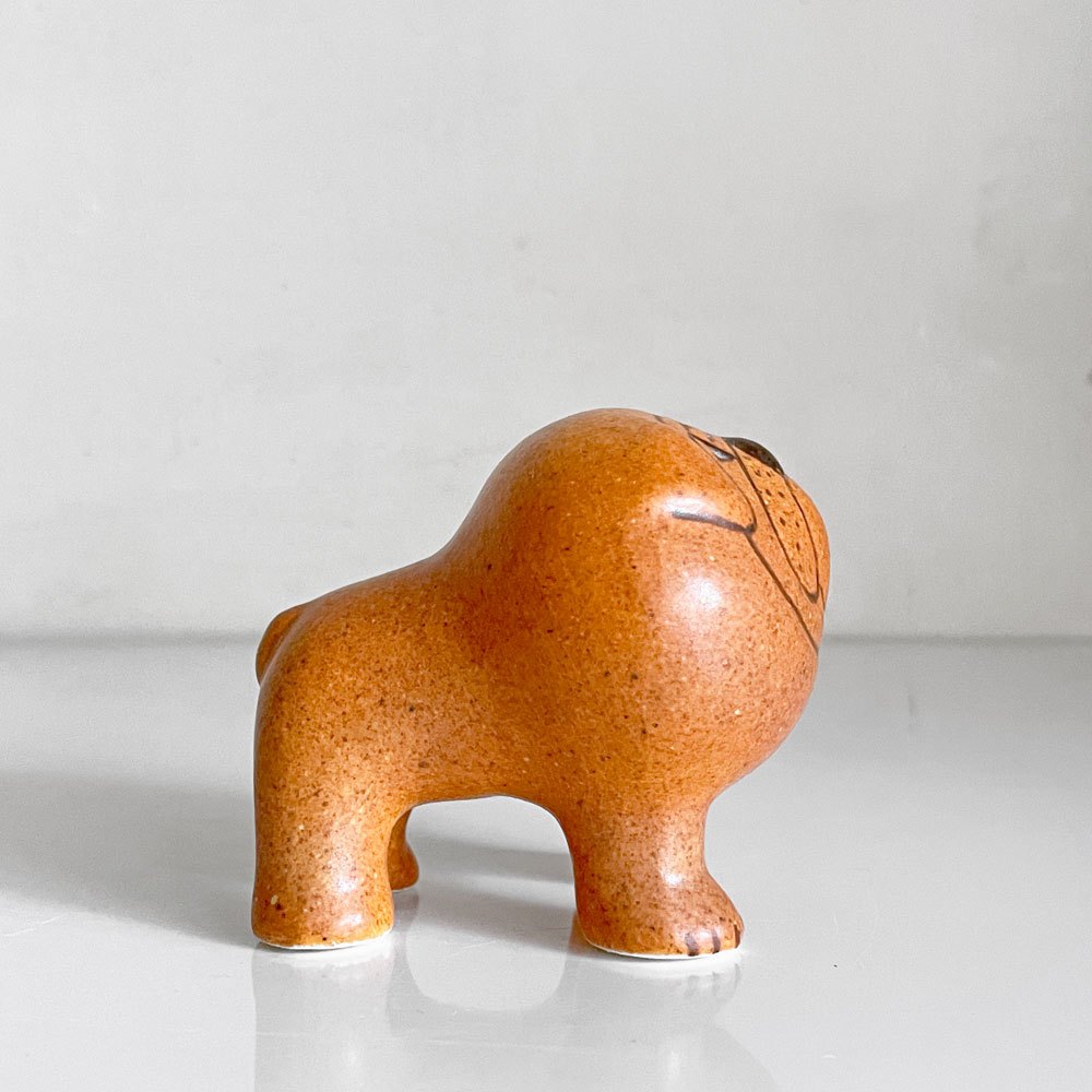 グスタフスベリ KERAMIK STUDION GUSTAVSBERG ケンネル kennel ブルドッグ ミニサイズ 復刻品 ブラウン リサ・ラーソン 陶器 フィギュリン スウェーデン 北欧雑貨 ■