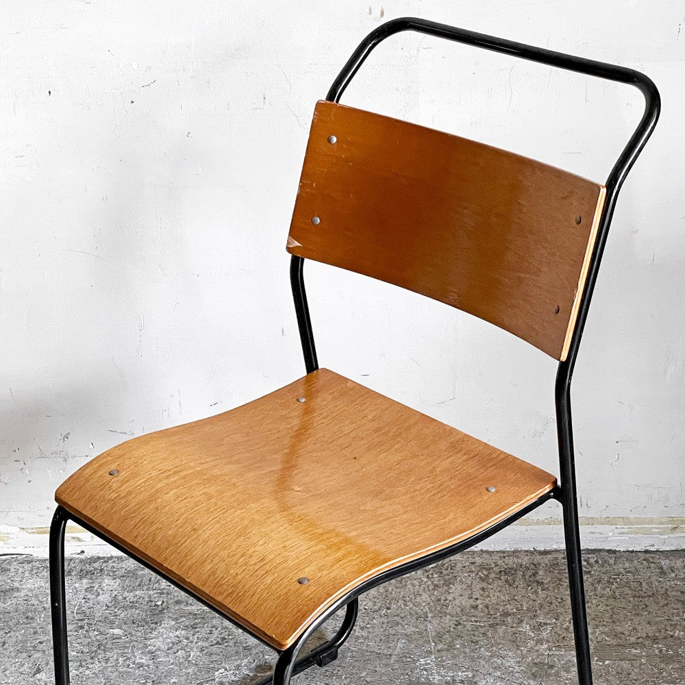 クラッシュゲート CRASH GATE ノットアンティークス Knot antiques ブルーノチェア RP6 BLUNO CHAIR スタッキングチェア プライウッド スチールレッグ ブラック 関家具 B ■