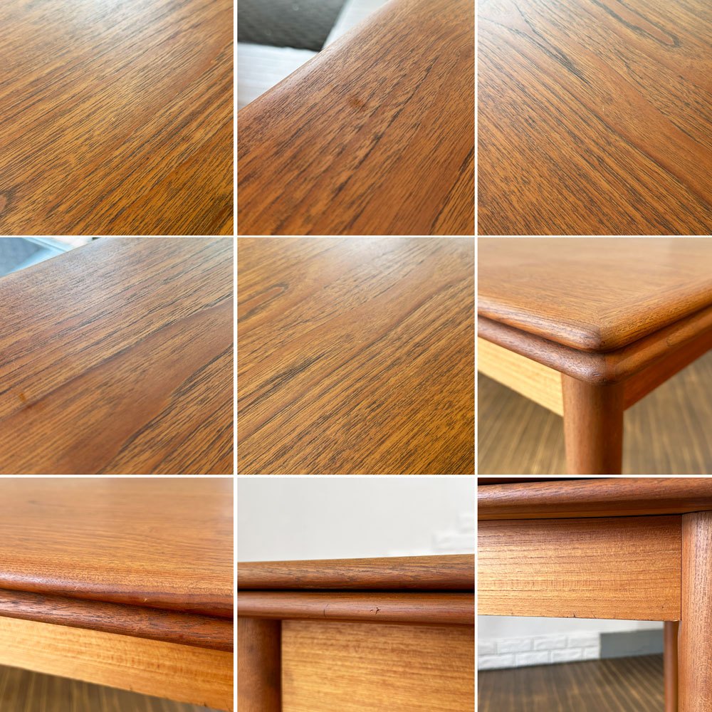 デンマークビンテージ Danish Vintage エクステンション EX ダイニングテーブル W139-192.5-246cm チーク材 伸長式 北欧家具 ◎