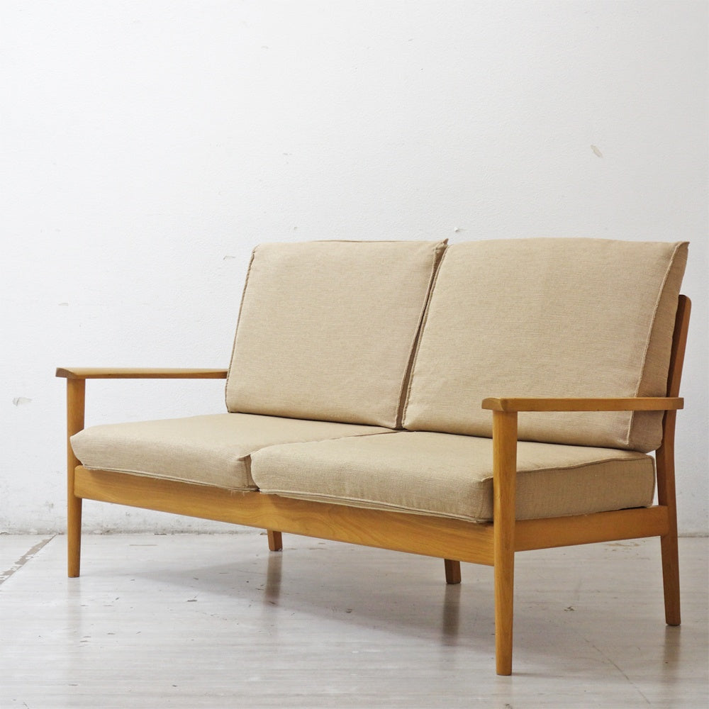 IDC大塚家具 OTSUKA シネマ CINEMA 2Pソファ オーク無垢材 w160cm ナチュラル 北欧スタイル ●