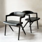 スクエアルーツ SQUARE ROOTS ランナチェア LANNA CHAIR ダイニングチェア アームチェア オーク材×牛革 レザー 美品 参考価格￥77,000- A ★