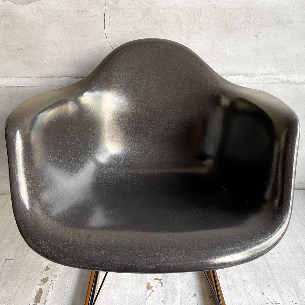 ハーマンミラー Herman Miller アームシェルチェア セカンド 2nd ビンテージ FRP ダークトーン ロッカーベース イームズ ミッドセンチュリー 希少カラー ♪