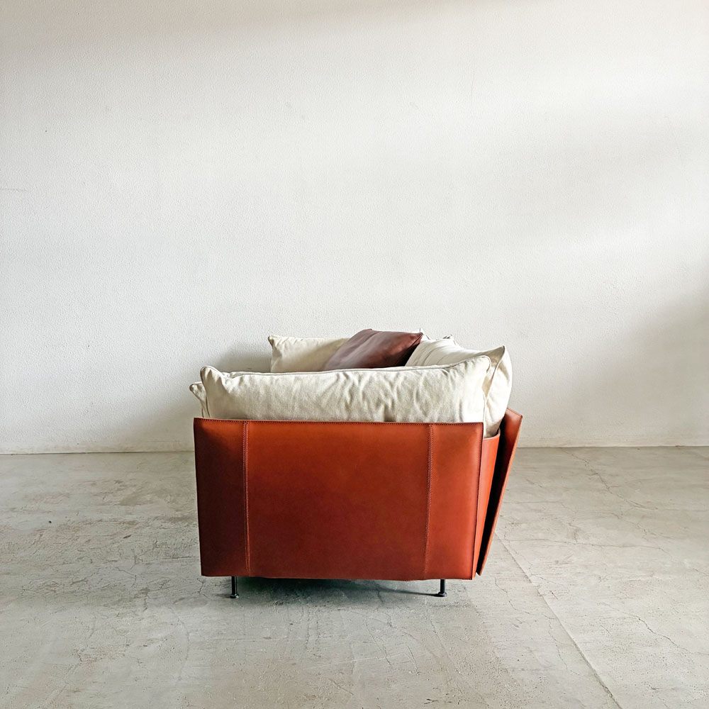 リッツウェル Rizwel ライトフィールド モデュラーソファ LIGHT FIELD MODULAR SOFA ファブリック オフホワイト系 本革 テラコッタ W248cm ラグジュアリーモダンテイスト 定価約179万円 〓
