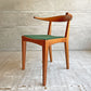 ウッドユウライクカンパニー WOOD YOU LIKE COMPANY アイチェア クッション AI CHAIR ハーフアームチェア チェリー無垢材 ファブリック グリーン 座面張替済 B ♪