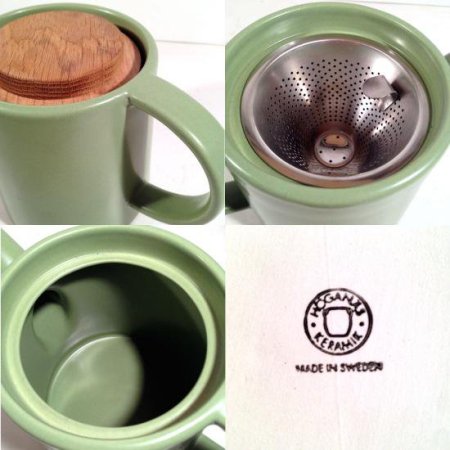 ★Sweden ”HOGANAS　Keramik” ホガナス ケラミック Tea Pot ティーポット 1.2L （廃番 GREEN）