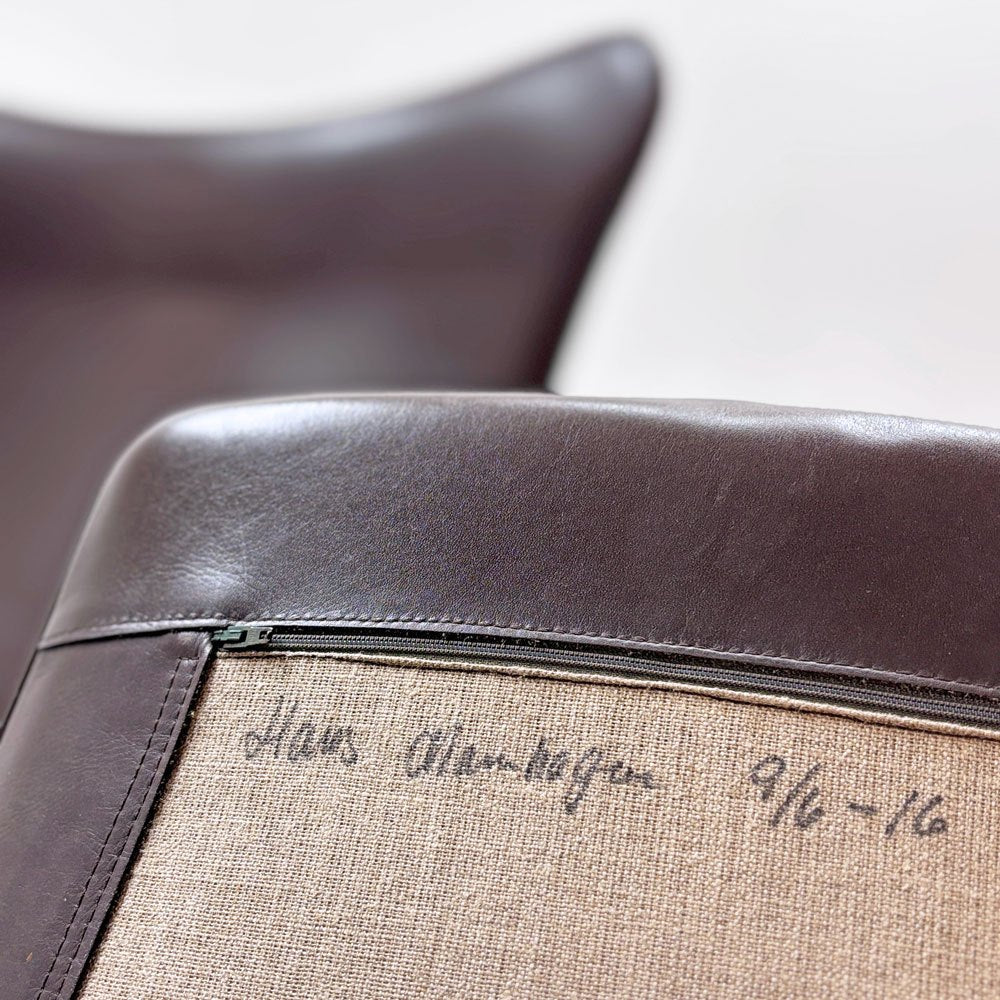 フリッツハンセン Fritz Hansen エッグチェア Egg chair ラウンジチェア エレガンスレザー 本革 ダークブラウン アルネ・ヤコブセン 2016年ソーイングイベントモデル デンマーク 希少 ●