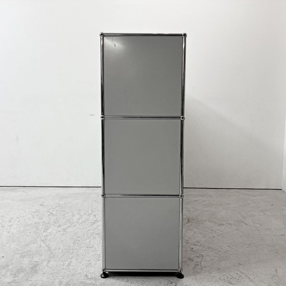 ユーエスエムハラー USM Haller モジュラーファニチャー キャビネット シェルフ 2列3段 2ドロワー 2ハーフドロワー ライトグレー アジャスター付き 定価￥427,488- ●
