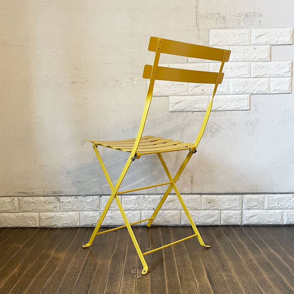 フェルモブ Fermob ビストロ BISTRO メタルチェア METAL CHAIR ガーデンチェア イエロー系 折りたたみ フランス 定価￥22,000- ◎