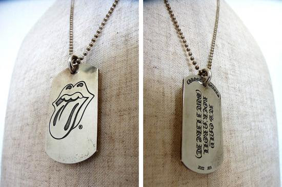 ◇ CHROME HEARTS （ クロムハーツ ） × The Rolling Stones （  ローリングストーンズ ） Silver Pendant  『 DOG TAG " L/T " 』