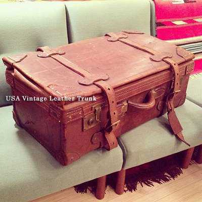 ☆USA Vintage Leather Trunk