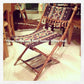 ☆Vintage ”Sweden” Cross Stitch Tapestry Folding Chair