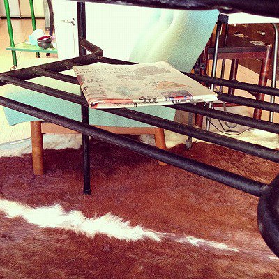 ☆White Paint Top ×　Iron Reg  Work Table & Dining Table