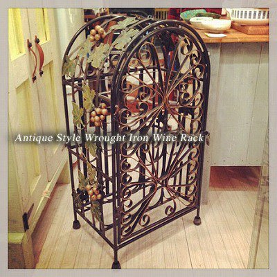 ☆ Antique Style  Wrought Iron Wine Rack / アンティークスタイル ウォルナット材×鉄 ワインラック