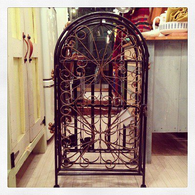 ☆ Antique Style  Wrought Iron Wine Rack / アンティークスタイル ウォルナット材×鉄 ワインラック