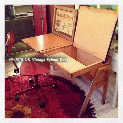 ☆ 60~70'S　UK Vintage   School Desk / 60年代～70年代　イギリスビンテージ　UKビンテージ　スクールデスク　学校机　学習机