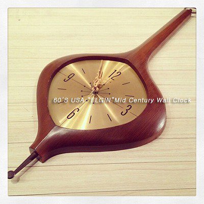 ☆ 60’S　USA "ELGIN"   Mid Century Wall Clock / 60年代　アメリカ　エルジン　ミッドセンチュリー　掛け時計　ウォールクロック