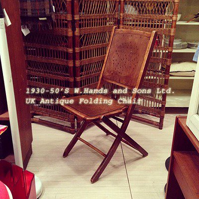 ☆ 1930～50’S  W. Hands and Sons Ltd.　  UK・England  Antique　Folding　Chair　（W　ハンズ　アンド サンズ　リミテッド）