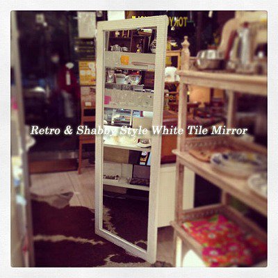 ☆ White Tile Mirror / ホワイトタイルミラー