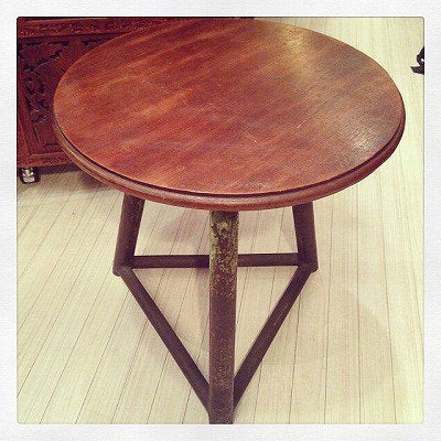 ☆ UK　Vintage  Industrial Round Side Table / イギリス　ビンテージ　インダストリアル　ラウンドサイドテーブル