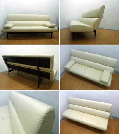 ●　 CONDE HOUSE  "Eclipse"  Leather 3p Sofa