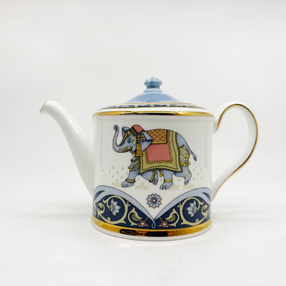 ウェッジウッド WEDGWOOD ブルーエレファント BLUE ELEPHANT ジャパニーズティーポット 英国食器 廃番 ●
