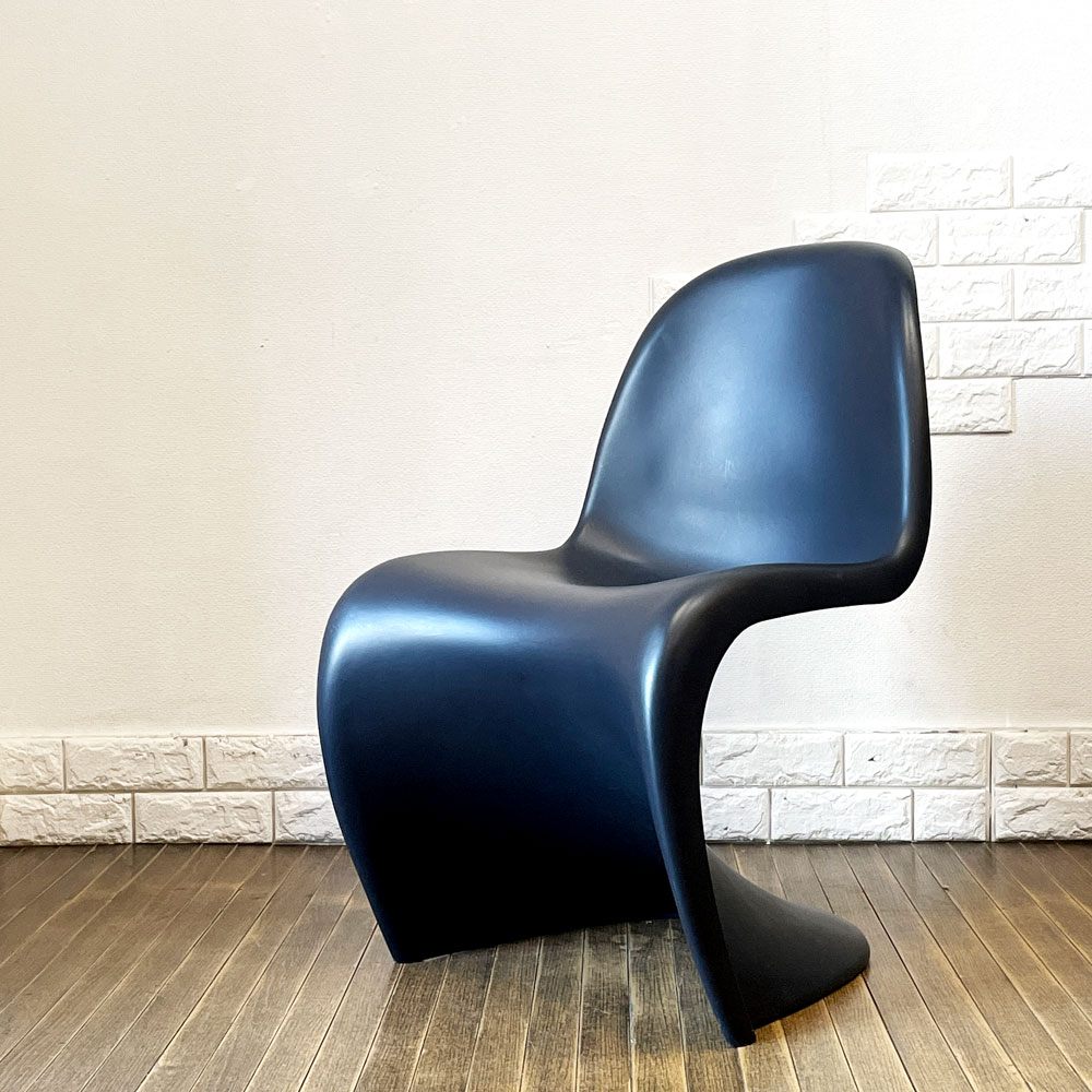 ヴィトラ vitra パントンチェア ダイニングチェア スタッキングチェア ディープブラック ヴェルナー・パントン Panton ミッドセンチュリー スペースエイジ A ◎
