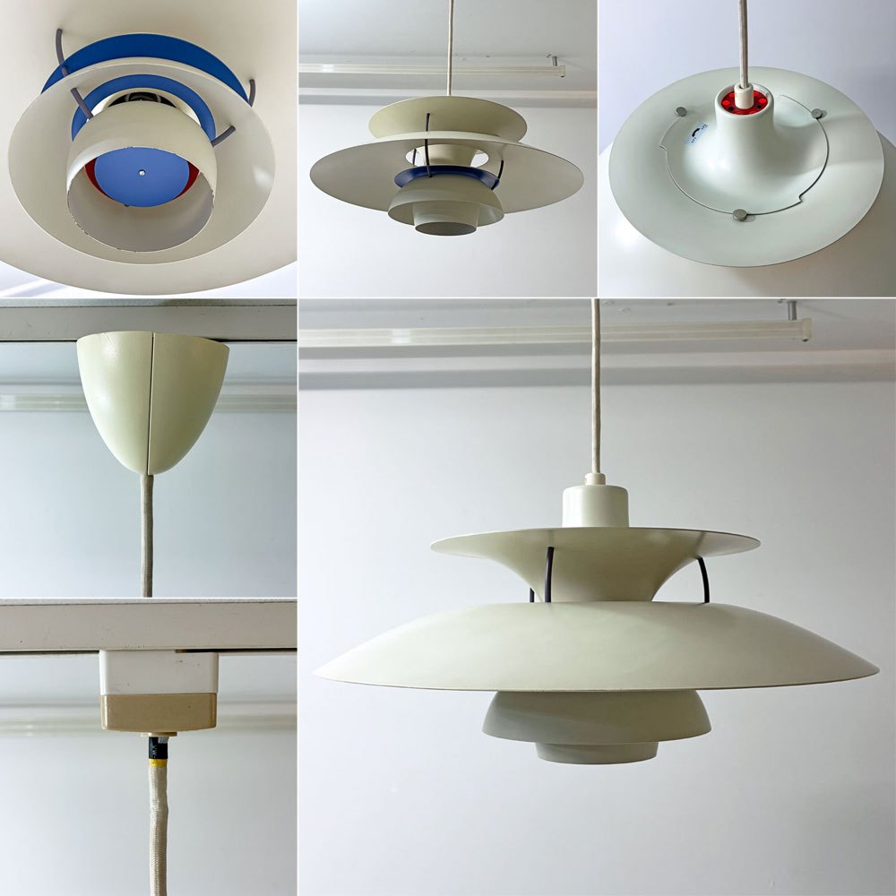 ルイスポールセン Louis Poulsen PH5 ペンダントライト ホワイト ポール・ヘニングセン Poul Henningsen ビンテージ 北欧 名作照明  ●