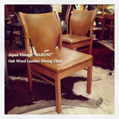 ☆ Japan Vintage  "maruni"   Oak Wood × Leather Dining Chair / ジャパンビンテージ　マルニ　オーク材×レザーダイニングチェア