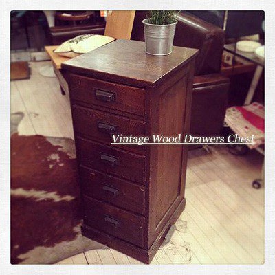 ☆ Vintage Wood Drawers Chest / ビンテージ木製チェスト