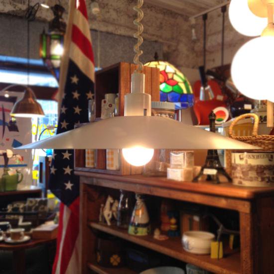 ★デンマーク Vintage "DESIGN LIGHT A/S ” Pull Down Steel Shade Pendant Lamp